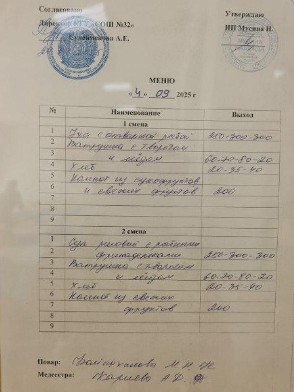 Ас мәзірі 04.09.2025